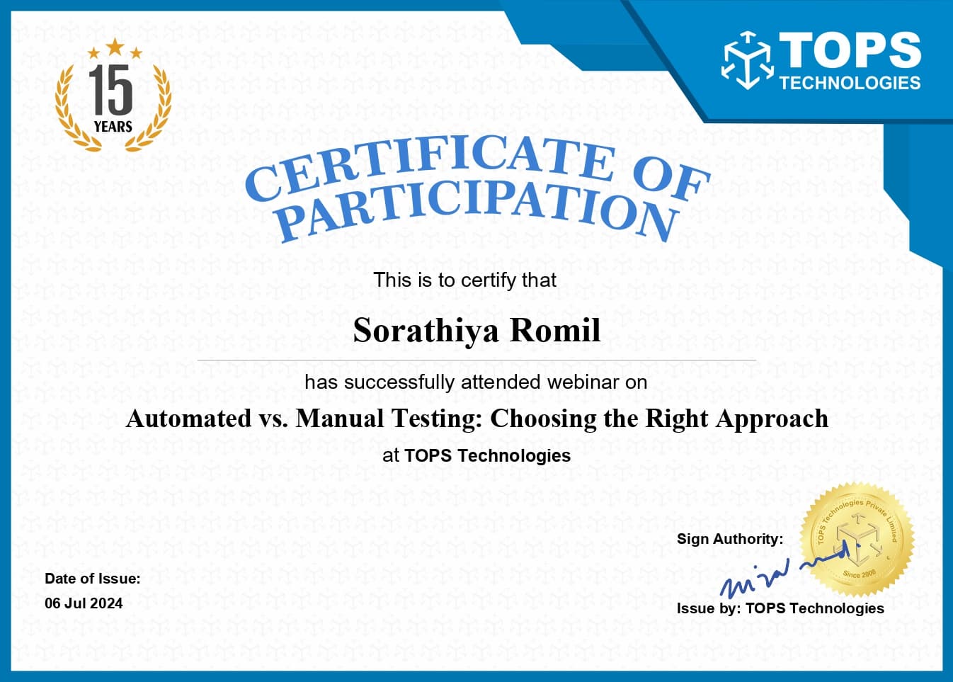 Certificate 7